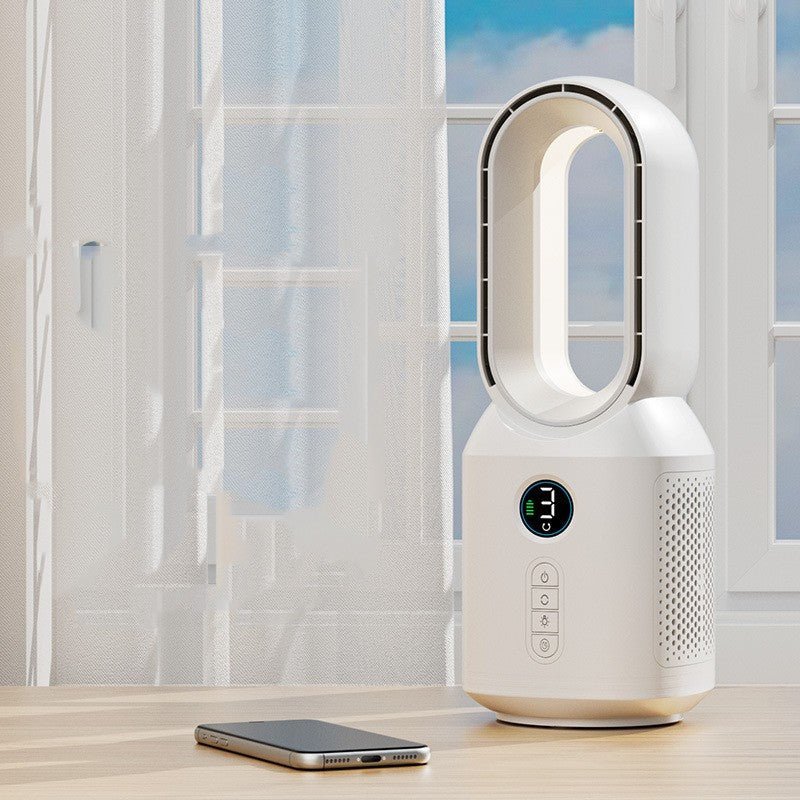 multi-functional bladeless fan bluetooth speaker led night light - 8